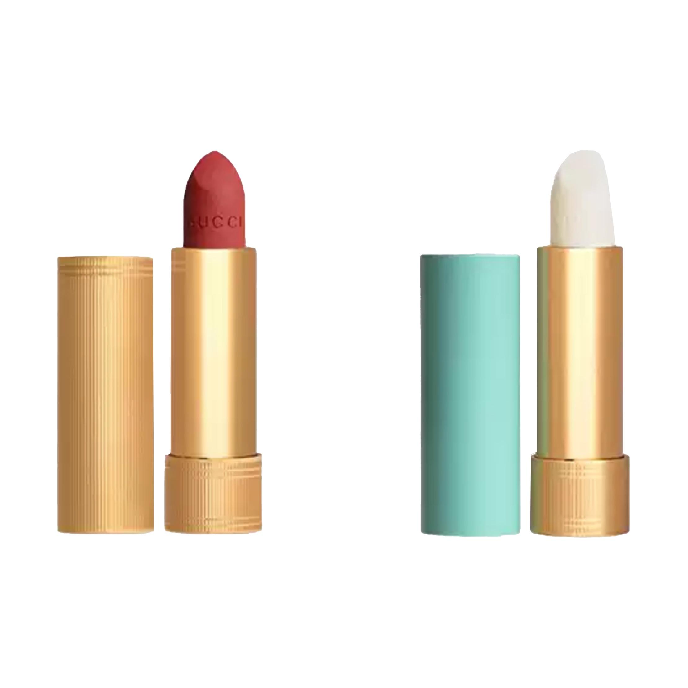 Gucci Lipstick & Lip Balm Set Velvet Mist #217+Sheer Lip Balm #1