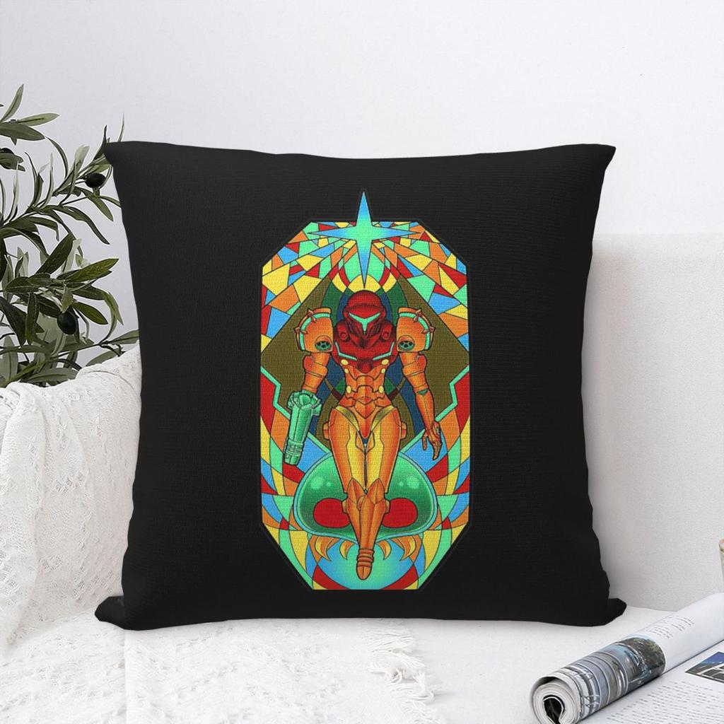 Metroid Samus Aran Square Pillowcase Cushion Cover Pillow Case Throw Pillow Cover for Home Sofa Living Room