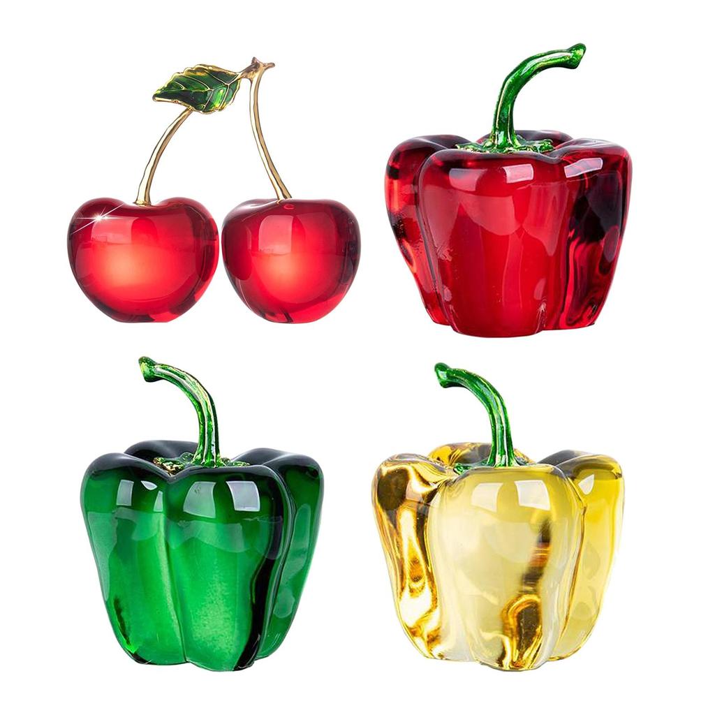 Crystal Fruit Sculpture Art Home Desktop Bookshelf Decorative Ornament