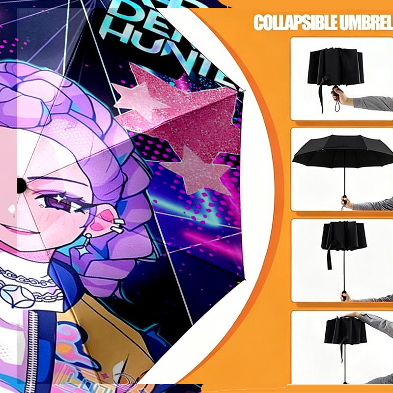 KPop Demon Hunters Print Umbrella Automatic Opening/ Closing - Portable Foldable Design - Daily Use for Travel/Outdoor - Gift for Birthday