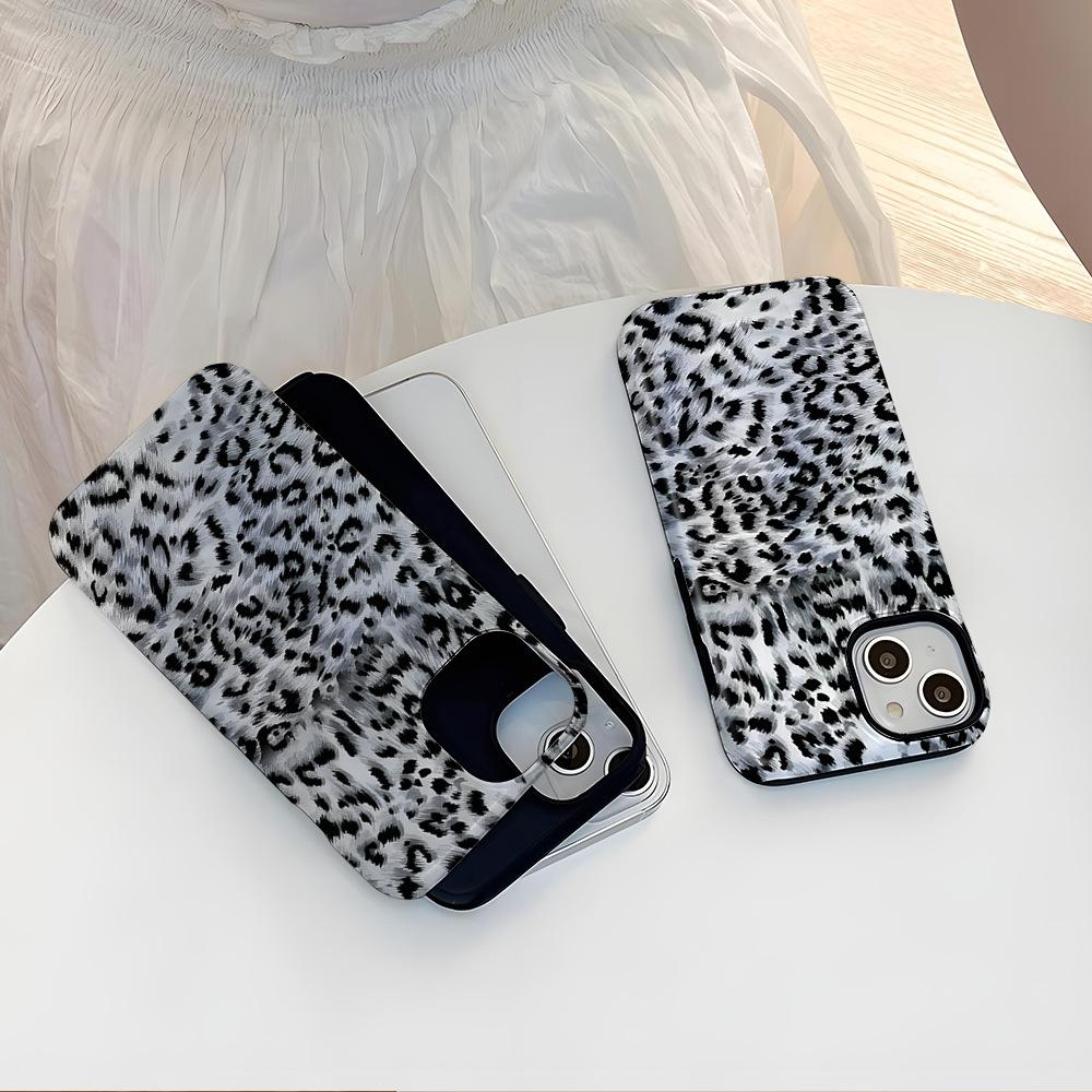 Mobile phone case iphone16plus leopard print mobile phone case Apple 17promax magnetic film case 12
