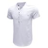Summer Men's Short-sleeved Stand Collar Linen Shirt Breathable Short-sleeved Cotton Linen Shirt Men Casual Wear Minimalist Fashion Breathable Shirt
