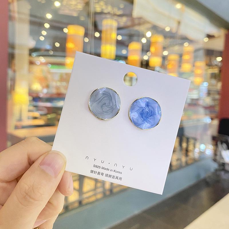 925 Silver Needle Temperament High-end Full Diamond Pearl Earrings Women's ins Wind Geometric Earrings Korean Light Luxury Earrings