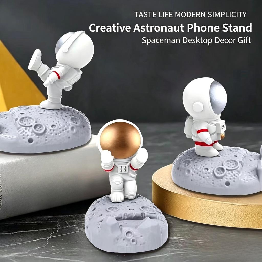 Spaceman Desktop Craft Ornament Creative Astronaut Phone Stand Universal Mobile Holder Table Decor Gift