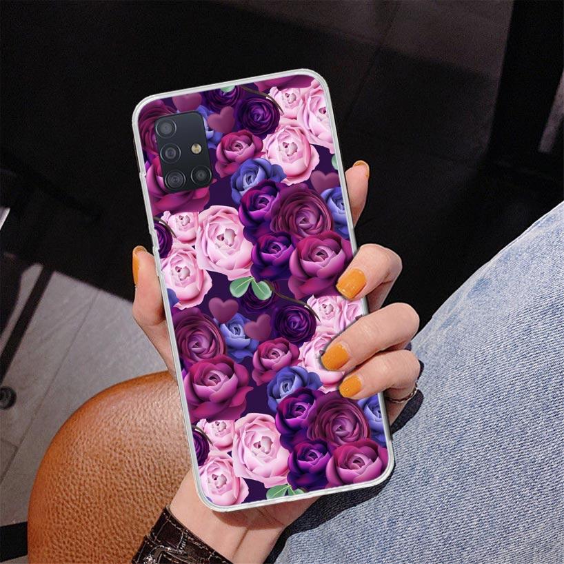 Purple Lavender Flowers Phnoe Case for Samsung Galaxy A12 A22 A32 A42 A52 A51 A50S A20S A10S A41 A31 A21S A40 A30S A20E A71 A70