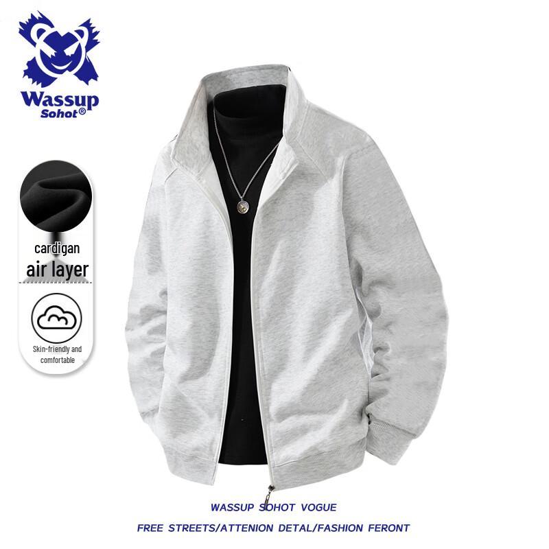 

Wassup Sohot Men s Stand-Collar Zip-Up Jacket 5XL
