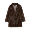 European large size suit collar medium and long imitation fox hair fashionable loose burst coat fur