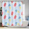 Rideau de douche Cône de glace Tissu imperméable Décor de salle de bain Bleu Rouge Motif coloré (C632) [Promotionnel]