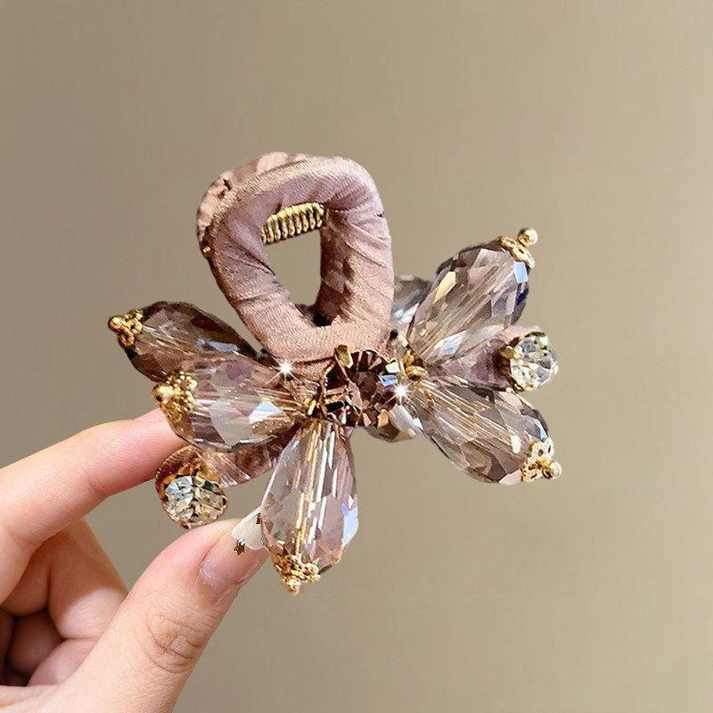 Crystal Half-Up Hair Clip Exquisite Rhinestone Side Hair Clip Shark Clip For Women