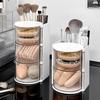 Transparent Cosmetic Storage Box, Divided and Rotated Storage, Earrings, Necklaces, Cotton Swabs Desktop Storage Box