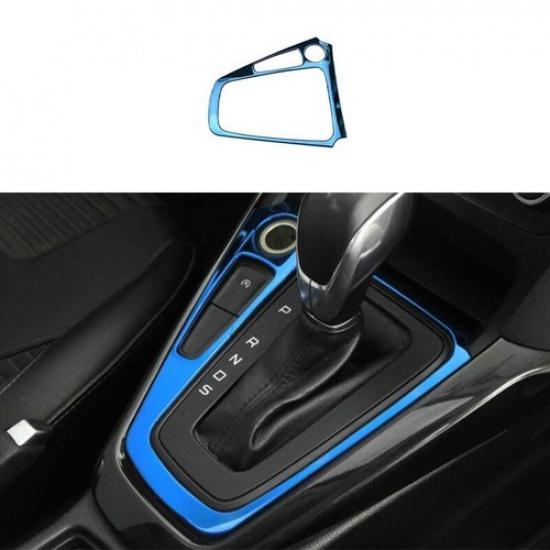 For Ford Focus 2015-2018 Middle Console Gear Shift Frame Trim 1PCS Steel Blue