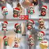 12Pcs Cartoon 2D Flat Christmas Cat Wooden Pendant Ornament Christmas Tree Hanging Decoration  Year Party Home Decoration