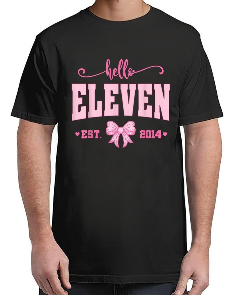 Hello Eleven Est 2014 Coquette Bow 11th Birthday Funny Adult S4XL TShirt