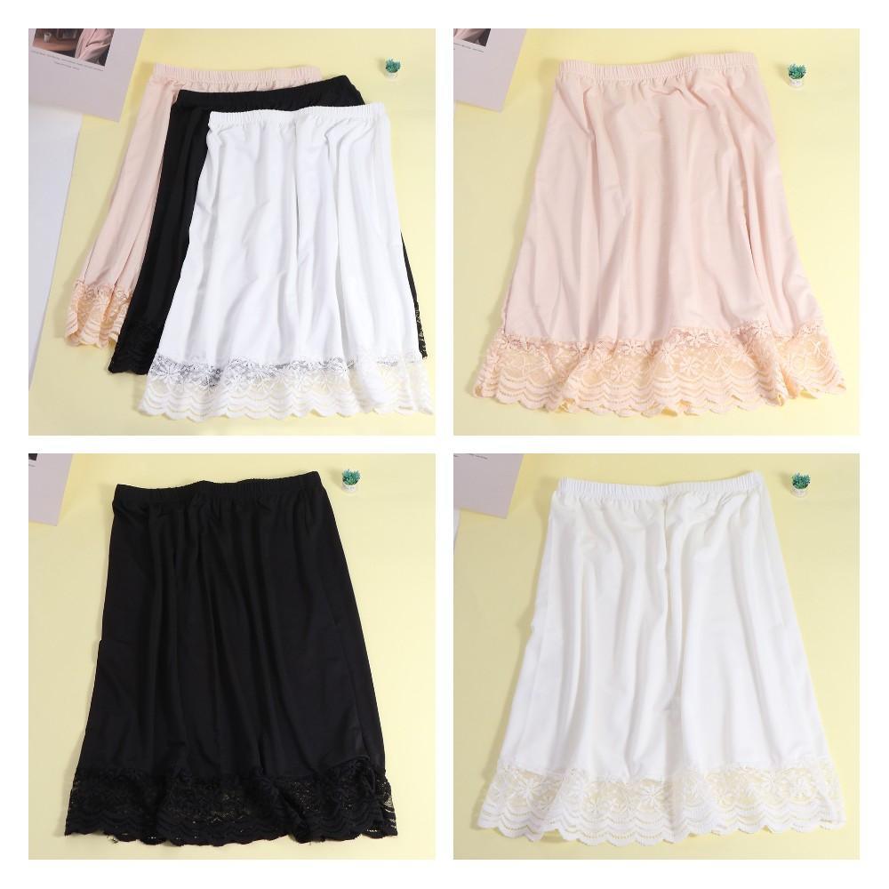 Lace Flower Safety Skirt Petticoat Innerwear Half Slips Dress High Waist Lining Petticoat Summer