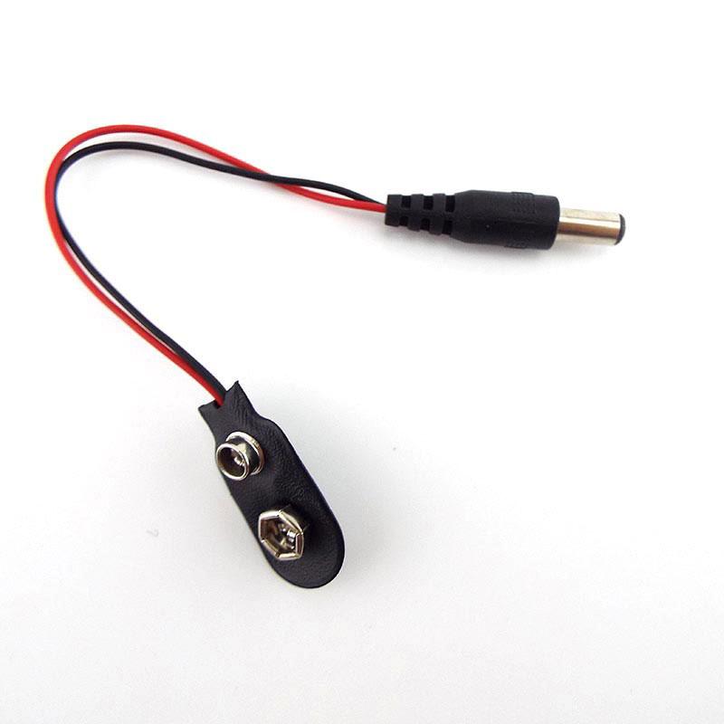 9V Battery Connector Power Clips DC Male Jack Male 5.5mmx2.1mmAlligator Snap Adapter Wire Holder Cable 9 Volt Lead Socket