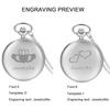 JewelryWe Antique-Style Pocket Watch Necklace, Pendant Watch, Mirrored Full Hunter Design, Simple Silver, Alloy, Valentine's Day Gift