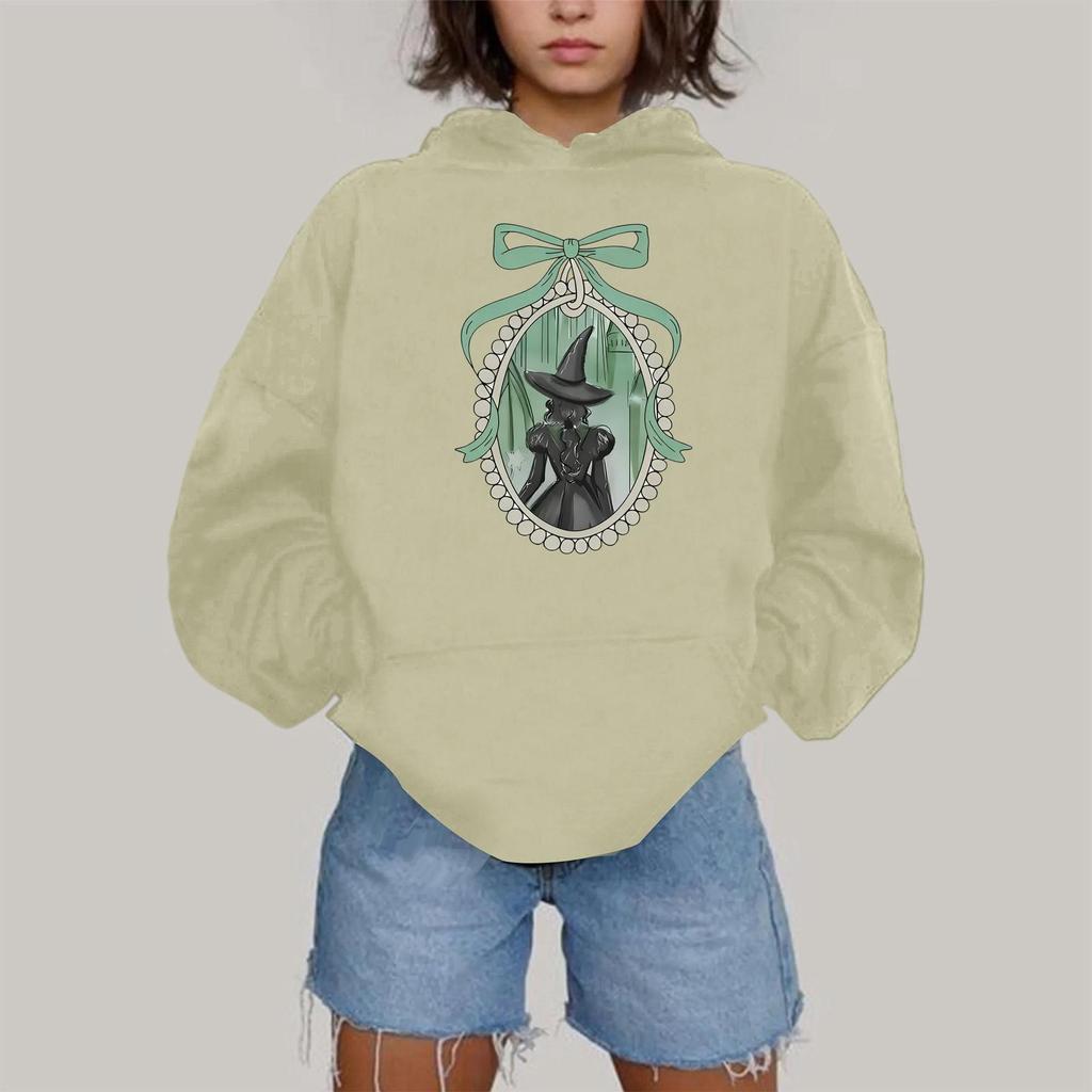 Damen Modisches Lässiges Kapuzen-Langarm-Sweatshirt mit Aufdruck