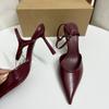 Fashion Buckle Strap Women Pointed Toe Sandals Luxury Brand Designer Party Wedding Stiletto Concise Design High Heel Ladies Dress Shoes