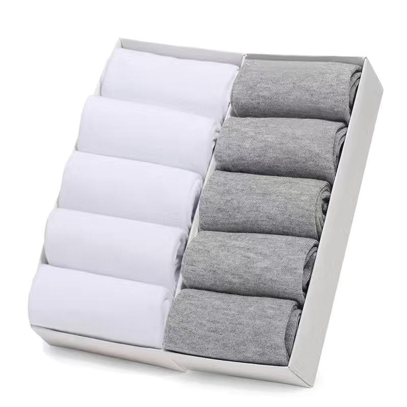 10Pairs/Men's Business Cotton Socks Solid Color Dress Office Men's Socks Spring Autumn Antibacterial Non-slip Comfort Socks Men