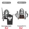 MOC Medieval Military Figures Building Blocks Castle Militia Soldier Dragon Gothic Knight Helmets Swords Shield Bricks Toys N06