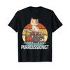 Funny Percussion Drummer Drumming Drums Saying I Kitten Cat T Shirt Vintage Top For Everyday Wear Breathable Casual