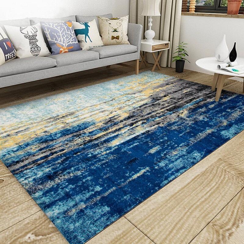 Nordic Abstract Geometry Printing Large Rug Anti-slip and Wear-resistant Soft Mat for Living Room Bedroom Carpet Easy To Clean