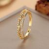 Korean Style Luxury Zircon Chain Adjustable Open Ring for Women