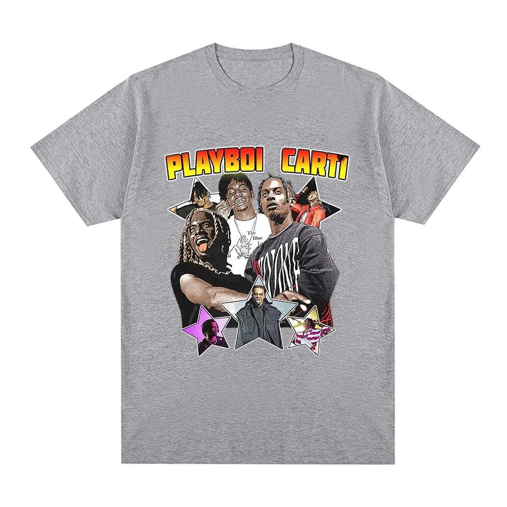 Rapper Playboi Carti Graphic T-shirt Fashion Hip Hop Oversized T Shirts Casual Cotton Short Sleeve T-shirts Streetwear Unisex