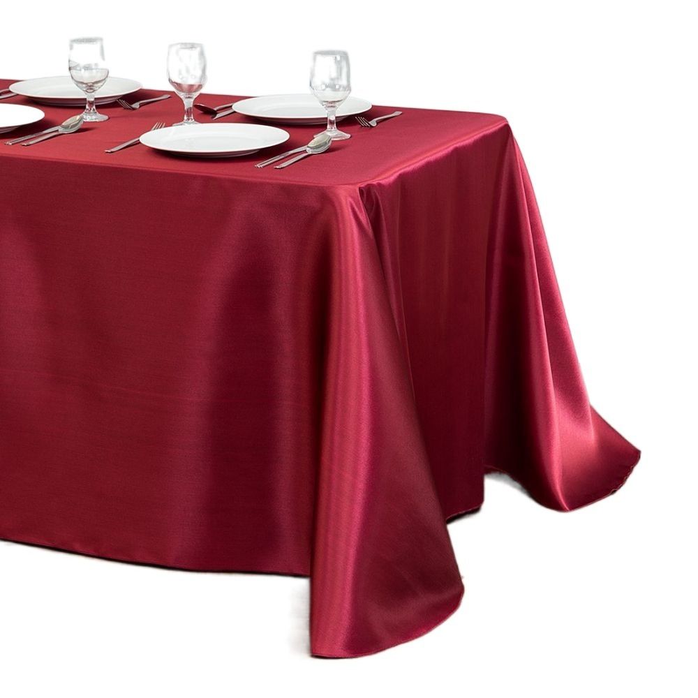

Soft Thick Banquet Solid Color Rectangular Party Table Cover Table Decorations Satin Tablecloth XS