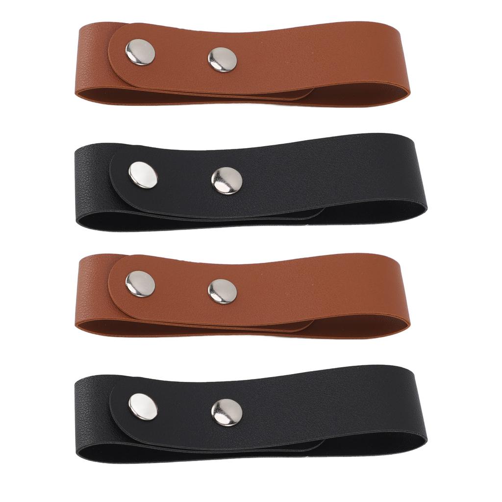 4 Stück Leder Peitschenholster Schwarz Braun Farbe Handgefertigt Peitschenhalter für Reitpeitschen Gerte