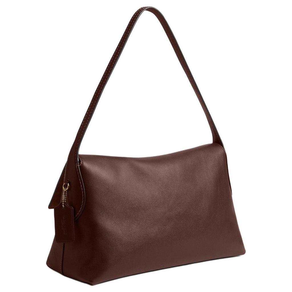 Coach Chelsea 36 Logo Charm Push Lock Closure With Zipper Pocket Natural Pebble Leather Shoulder Bag Large Women shoulder bag Maple-Brown CDS62-B4MPL