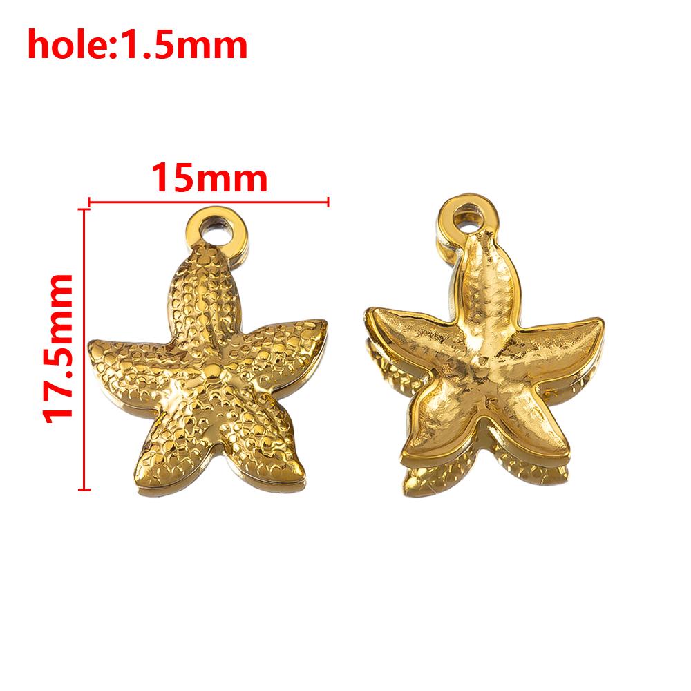 5pcs Stainless Steel Summer Starfish Sea Star Charms for DIY Earring Jewelry Materials Making Pendants Supplies Crafts Wholesale