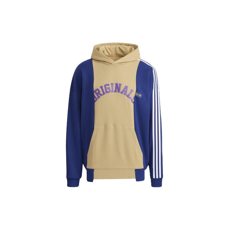 Мужская толстовка adidas originals Mr Hoody с принтом Alphabet, Colorblock, Пуловер, Синий, Коричневый, HC0376 M