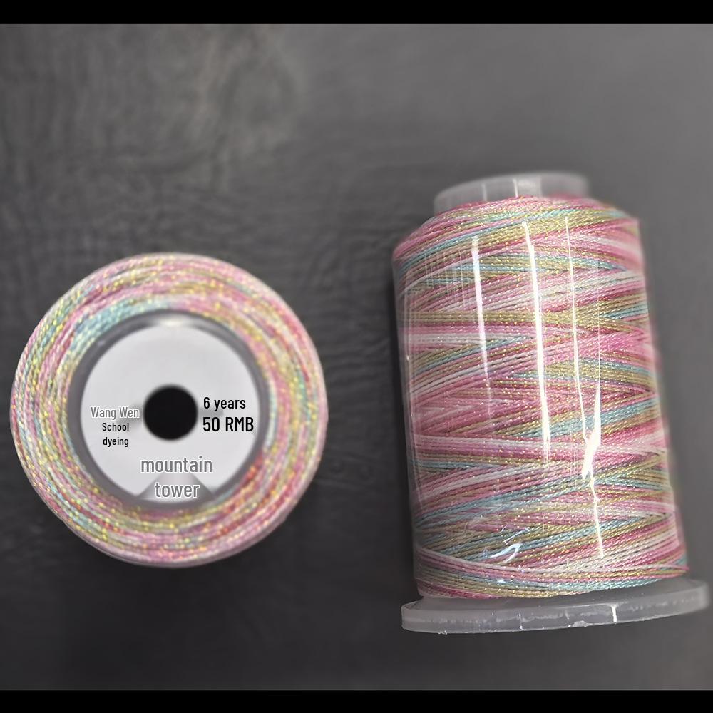 Starry Sky Gradient Yarn: 6-Strand Purple Illusion Tassel for DIY Bracelet & Handmade Weaving Accessories.