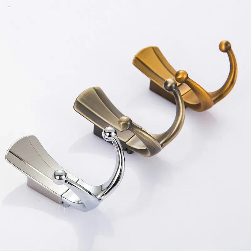 Wall Mounted Clothes Hanger Racks Fashion Bathroom Wall Hangers 2 Hooks Robe Coat Wall Hooks with Screws Furniture Hardware