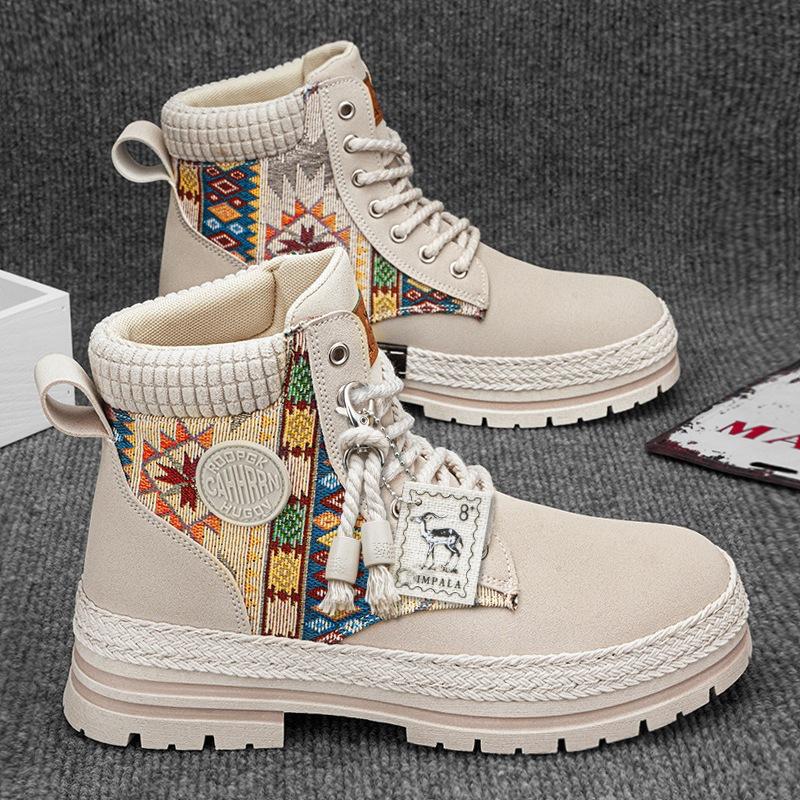 

Осенне-зимние высокие ботинки Мартин мужские на соломенной подошве мужские ботинки 2024 новые ботинки для инструментов мужские уличные ботинки-локомотивы 39