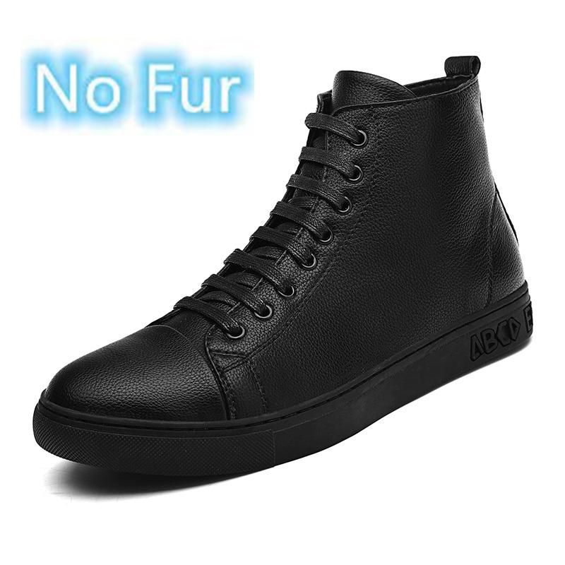 Fashion New Autumn Winter Men's Shoes Genuine Leather High-top Male Sneakers New Design Casual Leather Boots Classic All-match Man Flats