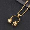 Free Fan DJ Music Headphone Shape Pendant Necklace Long Chain Men Women Hip Hop Jewelry Rock Headset Necklace Male Gift