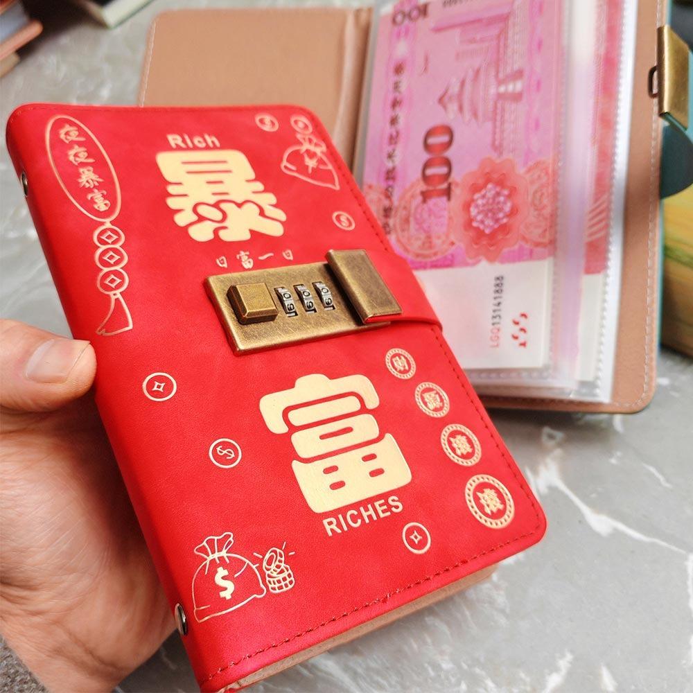 

With Password Lock Mini Binder Savings Challenge Save Money Savings Challenges Book Couples червоний