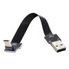 Cablecc 200CM Up Angled USB Male To Micro USB Male Data Flat Slim FPC Cable for Phones 2.0 Type-A 5-Pin FPV, Discs,