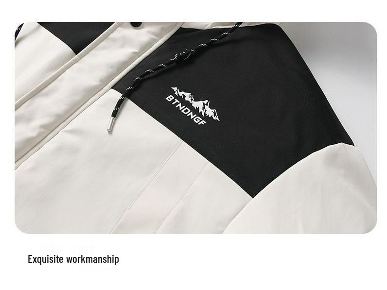 Men's Windproof Fleece-Lined Hooded Jacket: Warm, Thick Cotton Coat for Winter and Outdoor Activities