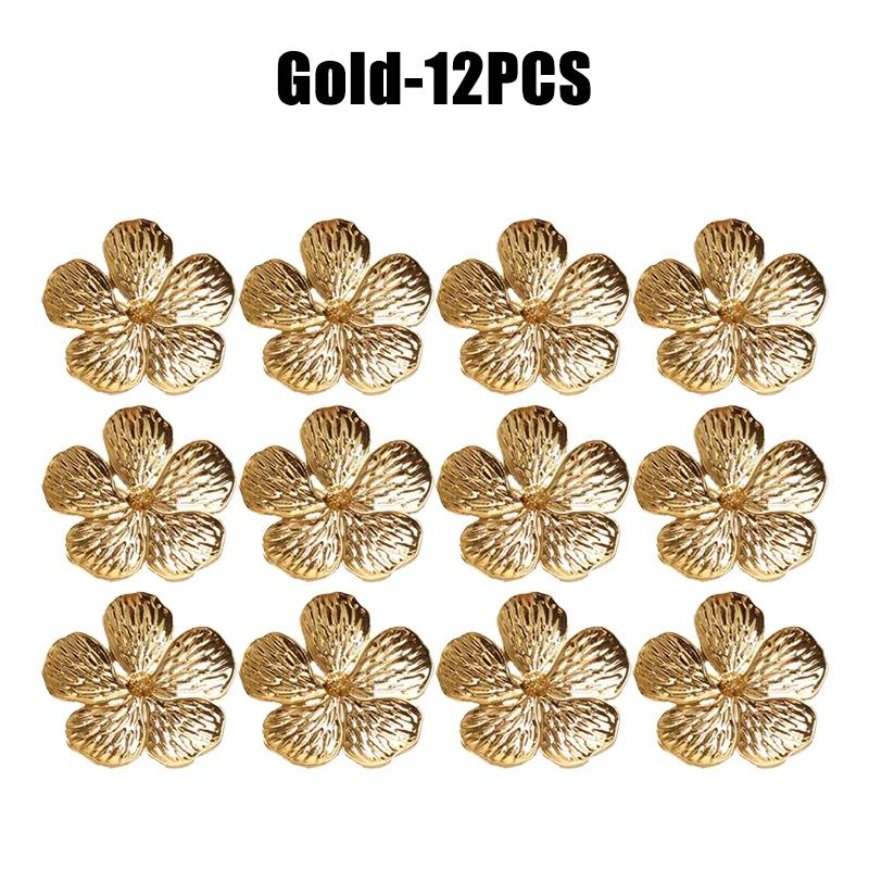 96PCS Bloom Napkin Ring Flower Types Decoration Napkin Holder Plum Blossom Napkin Buckle for Hotel Parties Feast Dining Table