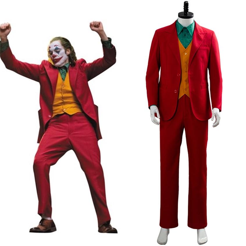 Neuer Joker Herren Film Arthur Fleck 4-teiliges Anzug-Set Clown Halloween Kostüm Cosplay
