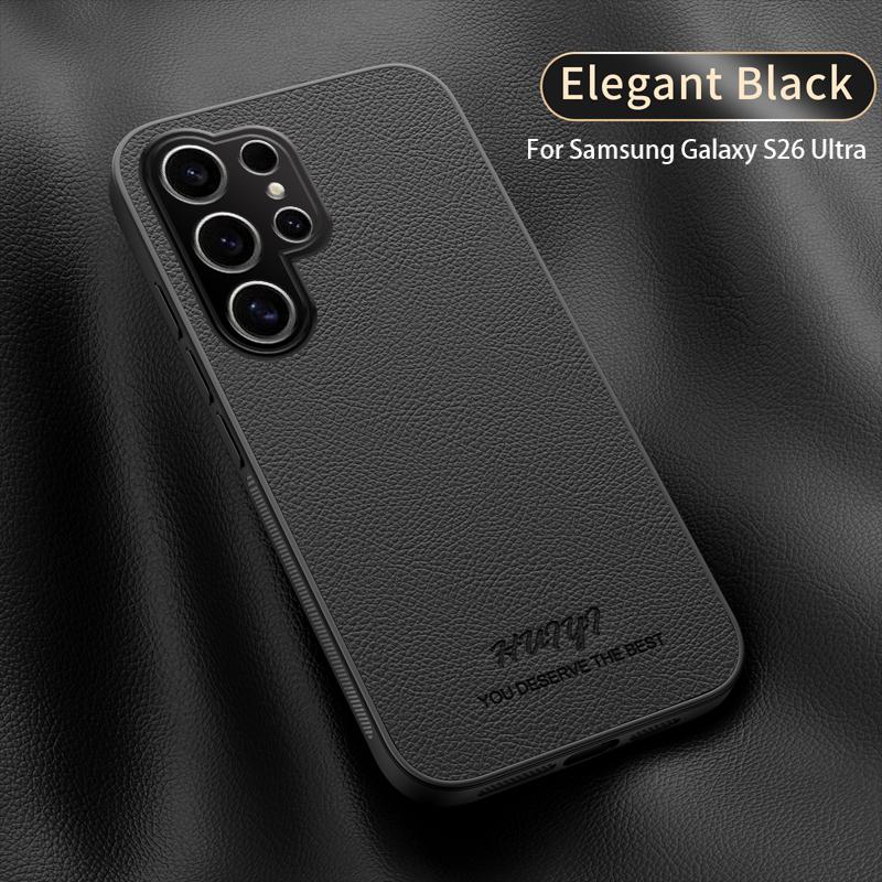 

Business Retro Leather Built-in Magnetic Case For Samsung Galaxy S26 Ultrra S25 Plus Skin-friendly Shockproof Protect Slim Cover Galaxy S26