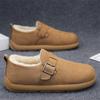 Men's Wool-lined Winter Snow Boots Warm Fleece-lined Thickened Loafers Comfortable Men's Non-slip Height-increasing Work Shoes