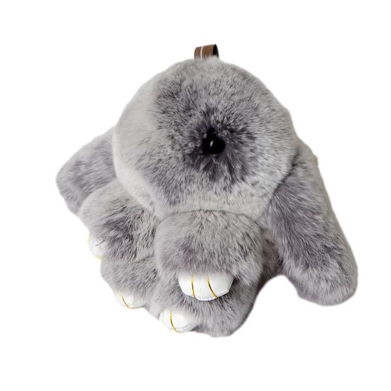 Frosted Bunny Plush Keychain 15cm Soft Faux Rabbit Fur Pendant for Bags Keys Cute Standing Stuffed Animal Adorable Birthday Gift for Girls Rabbit