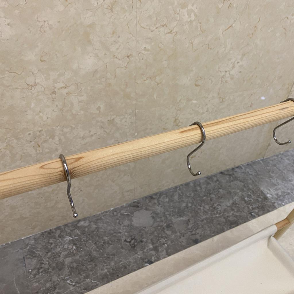 Camping Hanging Rack Stable Structure Foldable Design Portable Wood Metal Rubber Oxford Cloth Camping Shelf with Hooks
