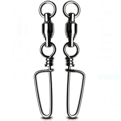 QISHUO Bearing Swivels with Snaps for Bluefish Stainless Steel Snap Ball Bearing Swivels for Lures and 25 33kg Capacity Fishing, High-Strength