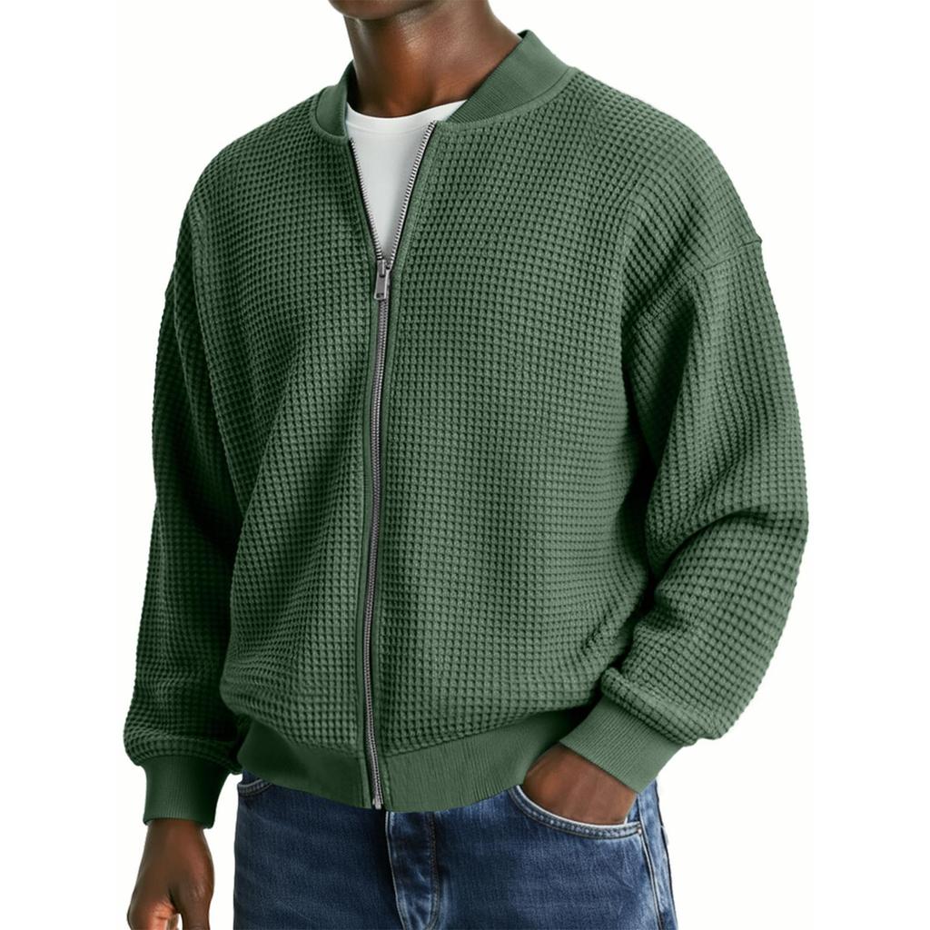 Men's Leisure Sports Round Neck Waverg Long Sleeves Coat