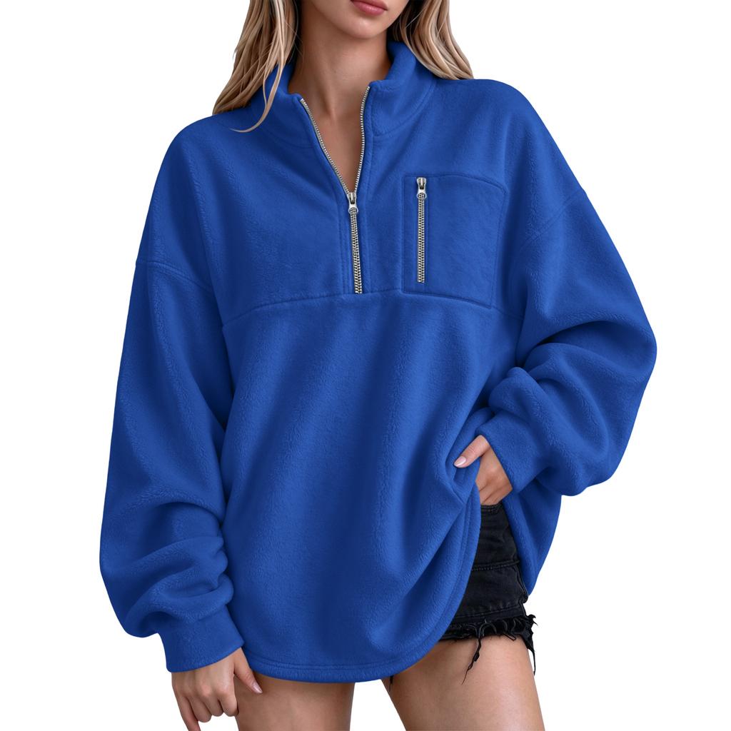 Women's Pullover Sweatshirt Flannel Long Sleeve Casual Top for Everyday Wear